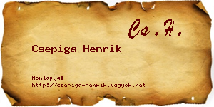 Csepiga Henrik névjegykártya